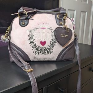 Juicy Couture pink diamond heritage satchel velour